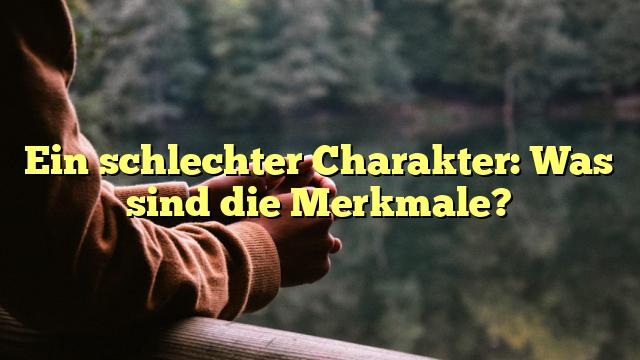 Ein schlechter Charakter: Was sind die Merkmale?