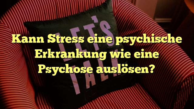 Kann Stress eine psychische Erkrankung wie eine Psychose auslösen?